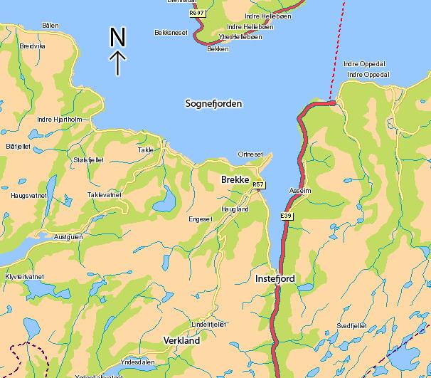 Brekke og Instefjord i Gulen. Artikkelen handlar mest om då Wergeland var i Brekke på reisa gjennom Sogn i 1832.