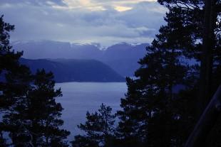 Bygda Frønningen ligg melom Revsnes og innløpet til Aurlandsfjorden. Her er bygda sett frå Amla i Sognefjorden.
