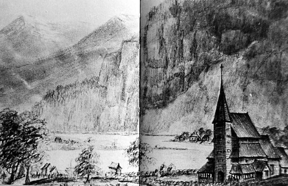 Stedje kyrkje, «Hoved-Kirke», var vallokale  i 1814. Kyrkja vart riven il 1867.