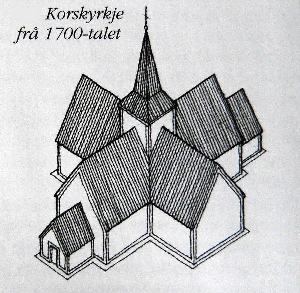  I 1814 var hovudkyrkja i Davik ei korskyrkje: i stil og storleik nokså lik den gamle kyrkja i Loen. Kyrkja vart bygd i 1750 og riven i 1885. 