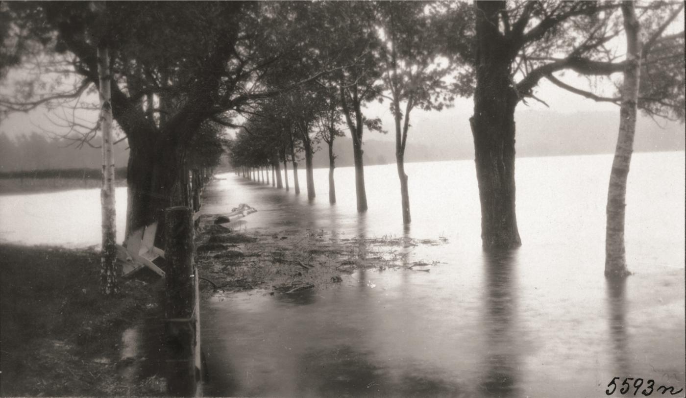 Prestegardsalleen under storflaumen 28. september 1917