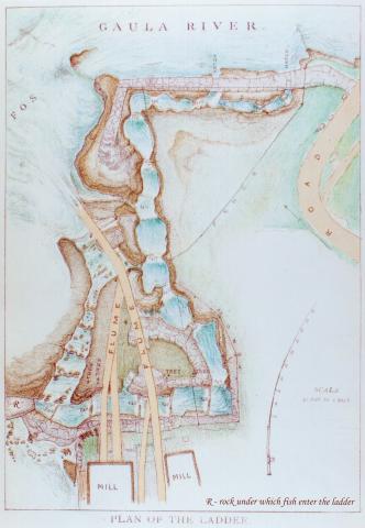 "Plan of the Ladder" i "A River of Norway." av Charles Thomas-Stanford.