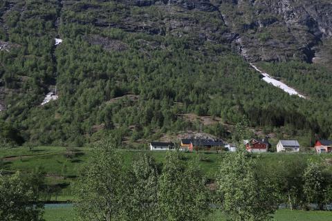 Taterilljeråsa går oppe i lia ovanfor Bolstad i Hjelledalen.