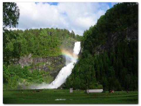 Huldefossen ved jordbruksskulen i Førde.