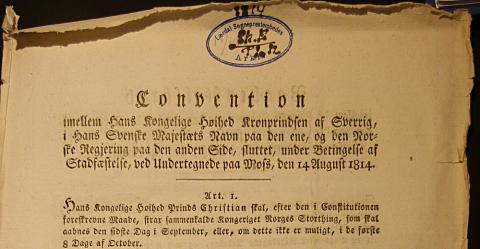 Fredsavtalen mellom Norge og Sverige, Mossekonvensjonen av 14. august 1814, fastsette at eit storting skulle koma samen siste dato i september eller ein av dei første åtte dagane i oktober